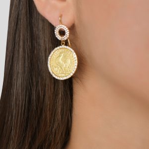 Boucles d’Oreilles en Or 18K (Motifs de Coq)
